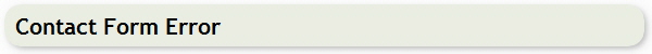 Contact Form Error