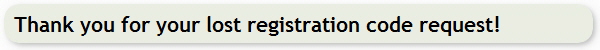 Thank you for your lost registration code request!