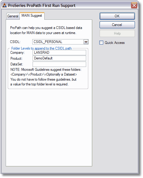 The ProPath Suggest tab for MAIN The ProPath Suggest tab for MAIN