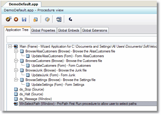 The imported WnSelectPath TXA procedure The imported WnSelectPath TXA procedure