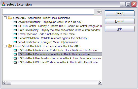 Adding the Block Procedure extension