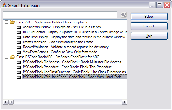 Adding the block with hand code extension