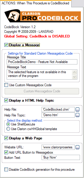 CodeBlocked actions CodeBlocked actions