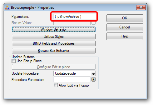 SetProcedureParameters